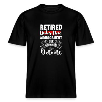 Großeltern Enkel Liebe -  RELAXED FIT Unisex Organic T-Shirt - Schwarz - Vorne - Alina (178cm) & Michal (187cm)