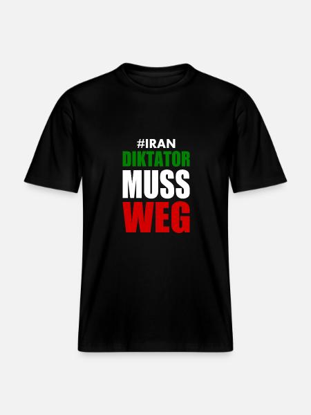 diktator muss weg iran -  RELAXED FIT Unisex Organic T-Shirt - Schwarz