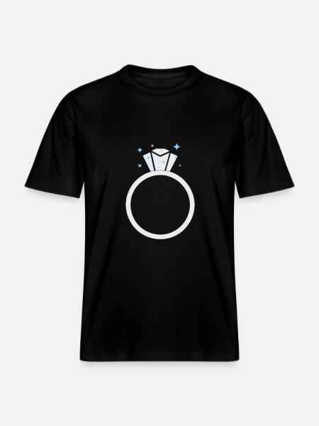 Diamond Wedding ring - RELAXED FIT Unisex Organic T-Shirt - black