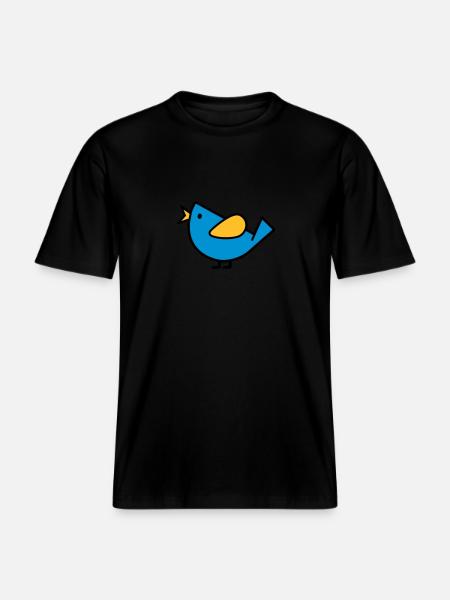 Oiseau - T-shirt unisexe RELAXED FIT en coton bio - noir