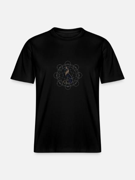 Egyptisk kat hellig geometri -  Økologisk unisex T-shirt RELAXED FIT - sort