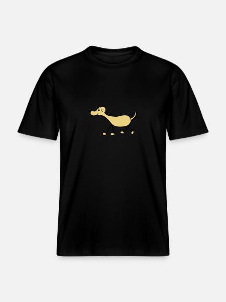 Funny Dog Drawing - RELAXED FIT Unisex Organic T-Shirt - black