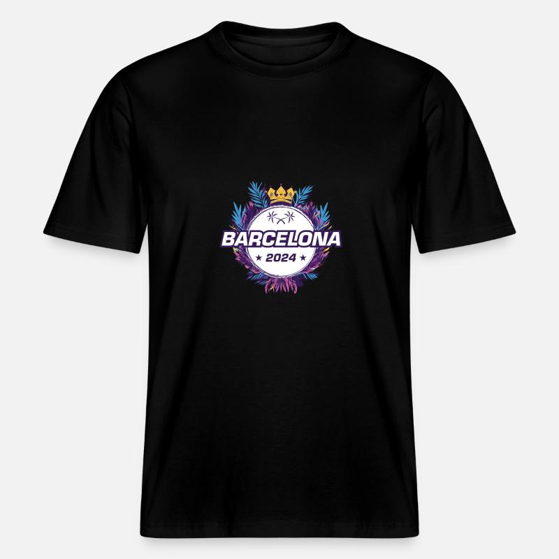 Barcelone 2024 -  T-shirt unisexe RELAXED FIT en coton bio - noir