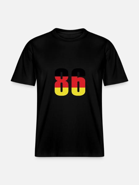 86 Number Germany Jersey - RELAXED FIT Unisex Organic T-Shirt - black