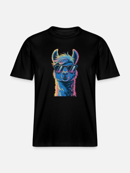 Alpaka Llama - RELAXED FIT Unisex Organic T-Shirt - Schwarz