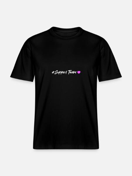 Support Team Heart - RELAXED FIT Unisex Organic T-Shirt - black