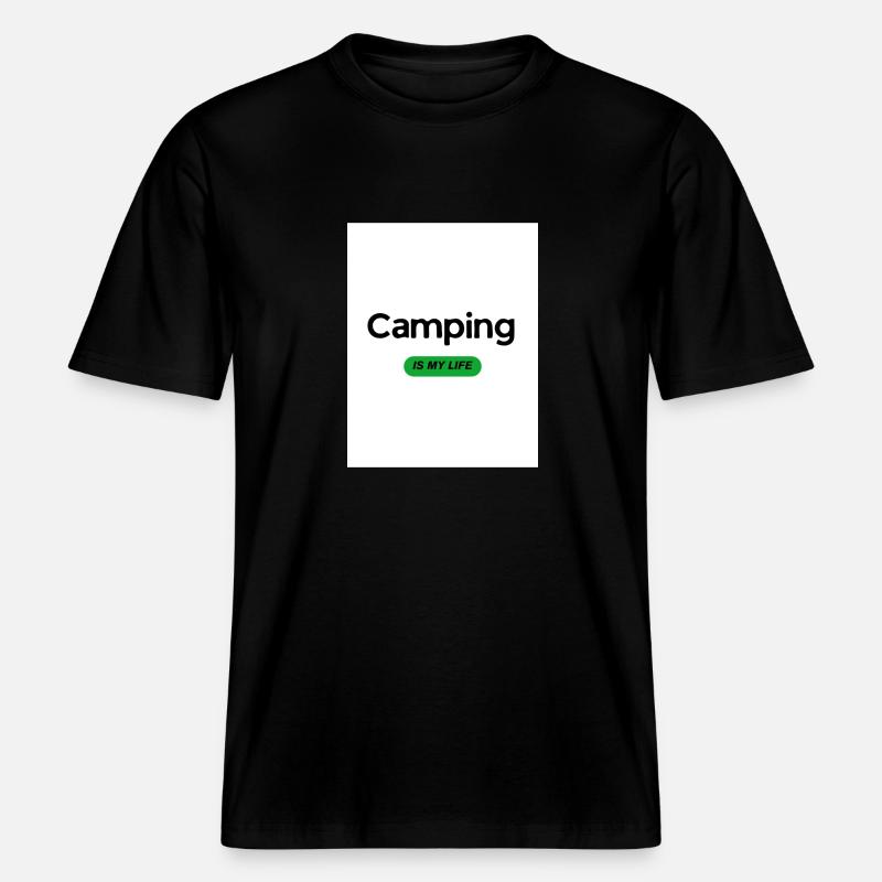 « Le camping, c’est ma vie » - T-shirt unisexe RELAXED FIT en coton bio - noir