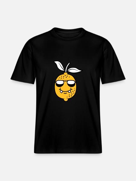 Conception fraîche de citron -  T-shirt unisexe RELAXED FIT en coton bio - noir