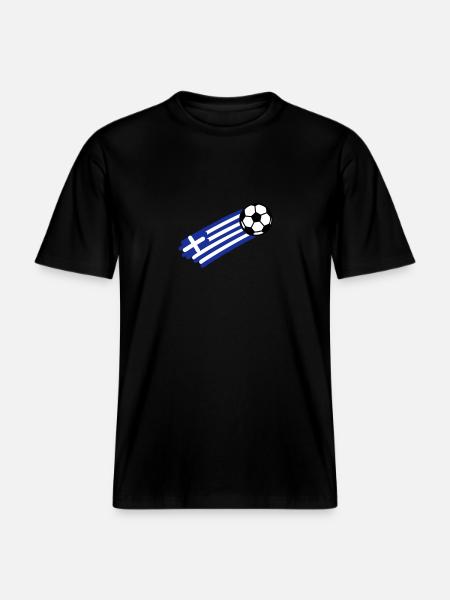 greece flag - RELAXED FIT Unisex Organic T-Shirt - black
