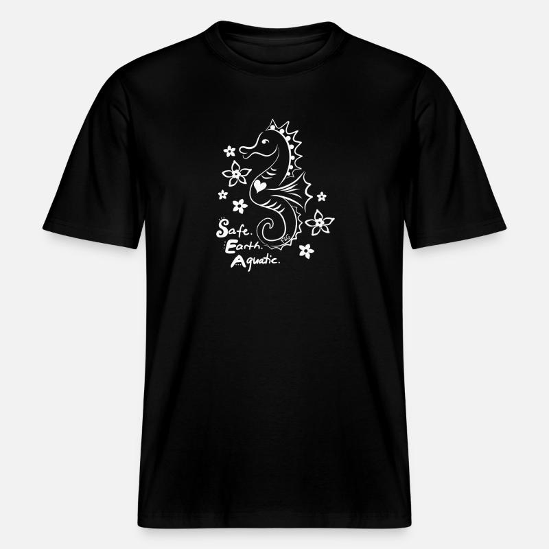 Hippocampe -  T-shirt unisexe RELAXED FIT en coton bio - noir