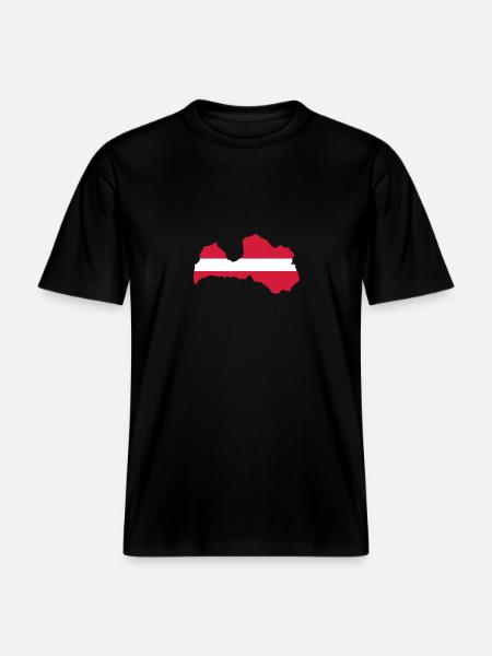 Lettonie - T-shirt unisexe RELAXED FIT en coton bio - noir
