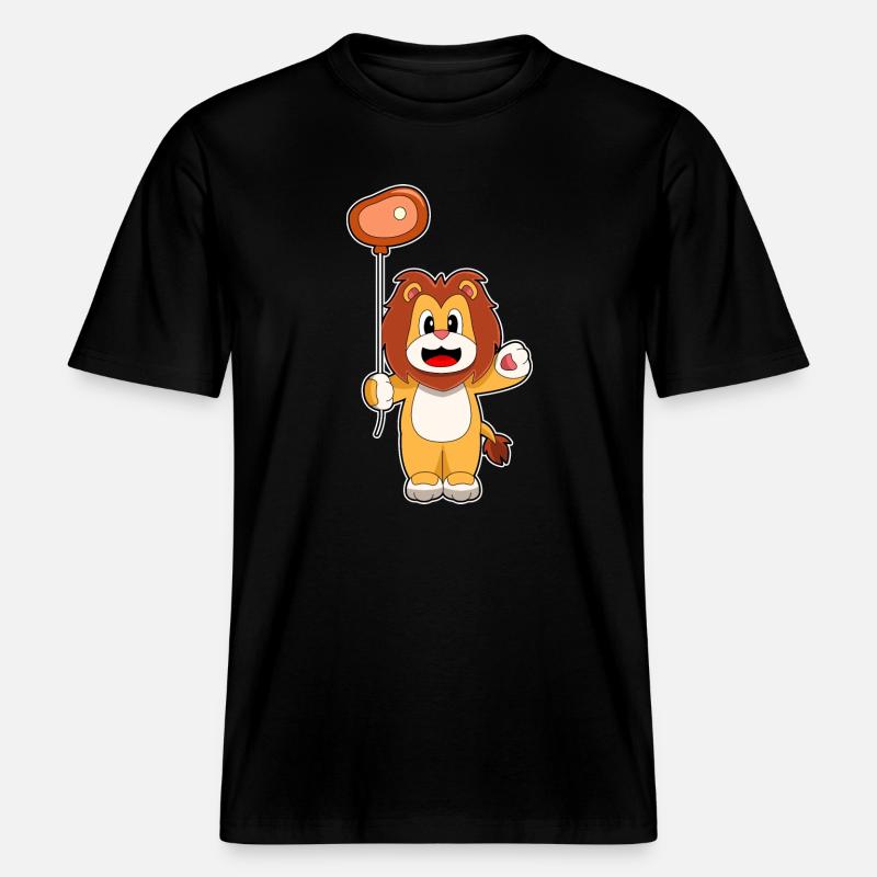 Löwe Luftballon Fleisch -  RELAXED FIT Unisex Organic T-Shirt - Schwarz