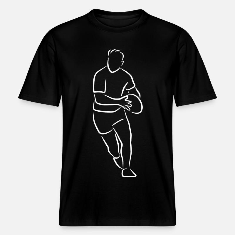 Rugby Drawing -  RELAXED FIT Unisex Organic T-Shirt - black