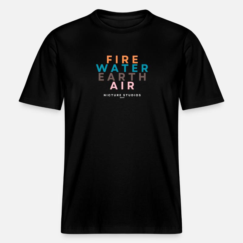 Nicture Studios Four Elements -  RELAXED FIT Unisex Organic T-Shirt - black