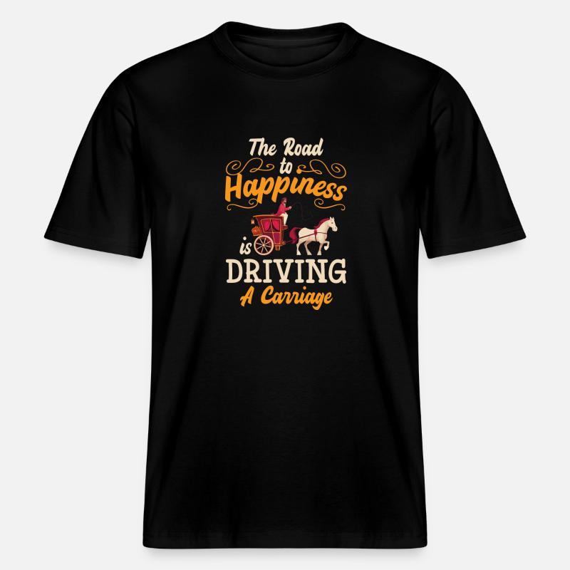 Pferdekutscher Mitfahrer Kutschierer Oldschool -  RELAXED FIT Unisex Organic T-Shirt - Schwarz