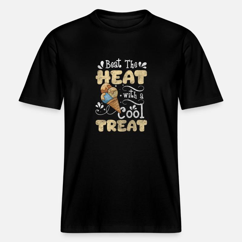 Softeis Waffel Kalt Geschmack - RELAXED FIT Unisex Organic T-Shirt - Schwarz