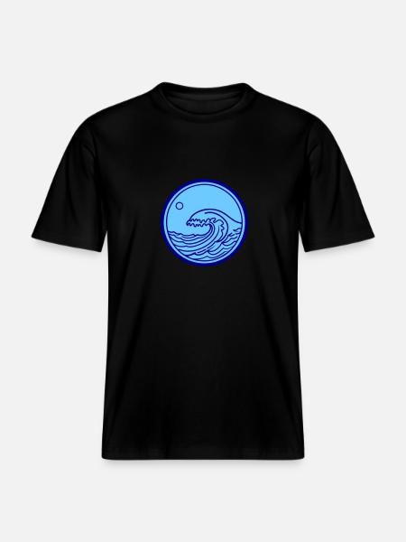 Sea Ocean Wave Water - RELAXED FIT Unisex Organic T-Shirt - black