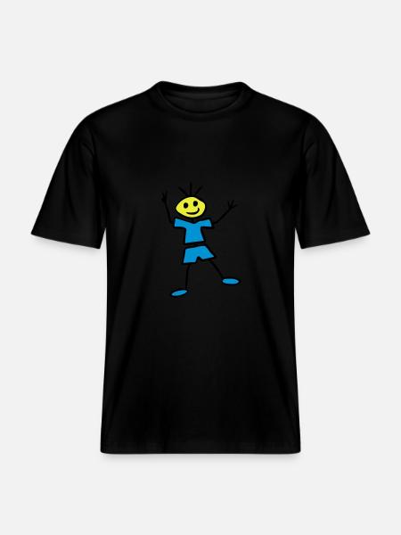 Stick figure - RELAXED FIT Unisex Organic T-Shirt - black