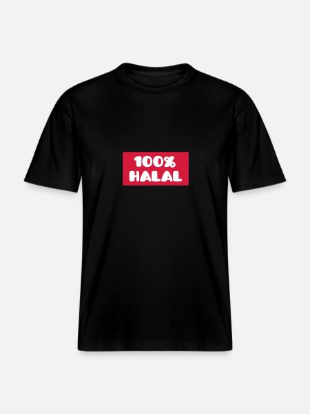 100% Halal (V) -  T-shirt unisexe RELAXED FIT en coton bio - noir