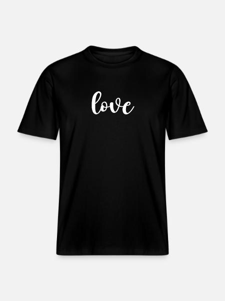 Love Script Calligraphy -  RELAXED FIT Unisex Organic T-Shirt - black