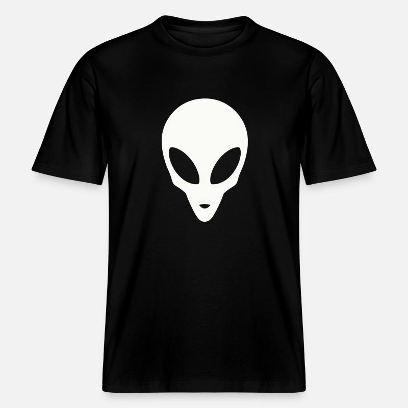 Silhouette eines Alienkopfes - RELAXED FIT Unisex Organic T-Shirt - Schwarz