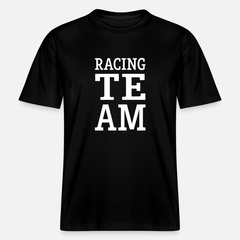 Équipe de course -  T-shirt unisexe RELAXED FIT en coton bio - noir