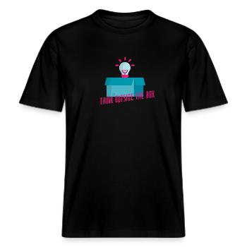 Sortez des sentiers battus -  T-shirt unisexe RELAXED FIT en coton bio - noir - Devant - Alina (178cm) & Michal (187cm)