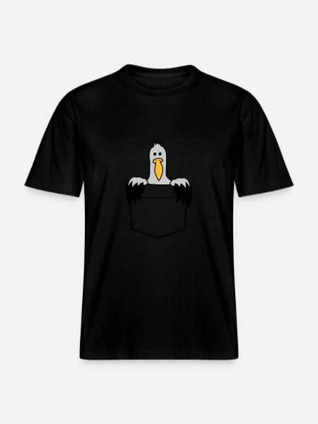 Bag Seagull On the way -  RELAXED FIT Unisex Organic T-Shirt - black