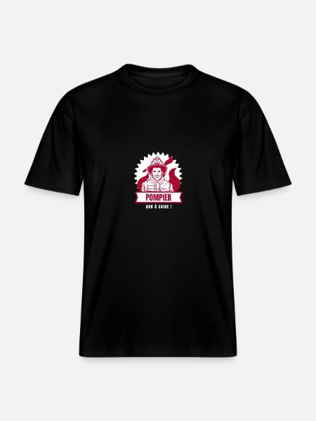 POMPIER, DUR À CUIRE ! -  T-shirt unisexe RELAXED FIT en coton bio - noir