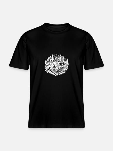 nature campfire axe -  RELAXED FIT Unisex Organic T-Shirt - Schwarz