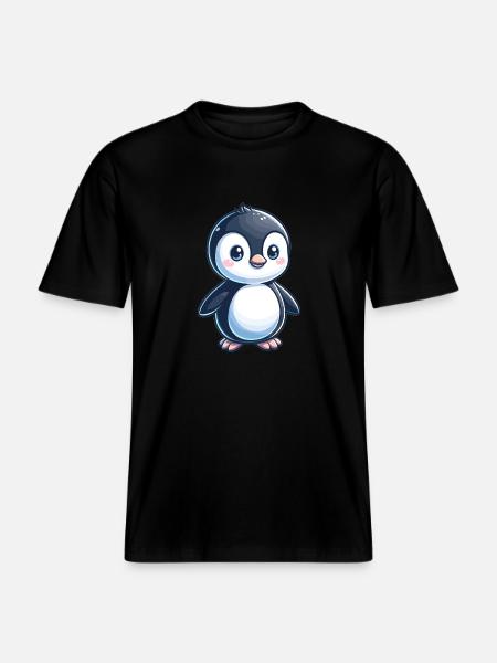 childlike penguin -  RELAXED FIT Unisex Organic T-Shirt - black