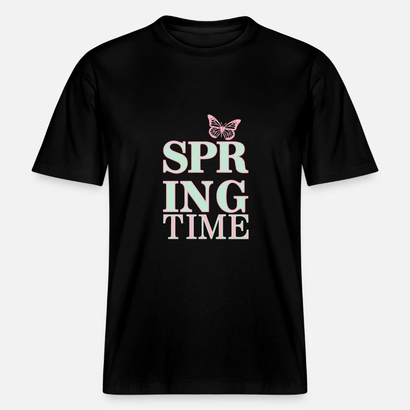 Spring Time - Spring is here! - RELAXED FIT Unisex Organic T-Shirt - black