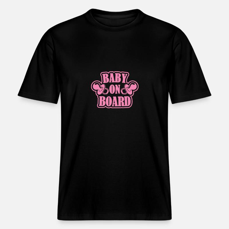 Bébé à bord - T-shirt unisexe RELAXED FIT en coton bio - noir