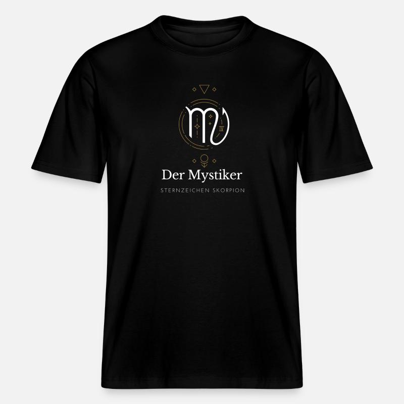 Der Mystiker - Sternzeichen Skorpion -  RELAXED FIT Unisex Organic T-Shirt - Schwarz