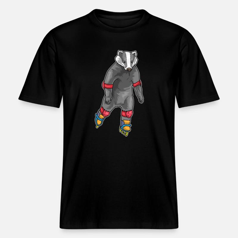 Dachs Inline skating Inline skates - RELAXED FIT Unisex Organic T-Shirt - Schwarz