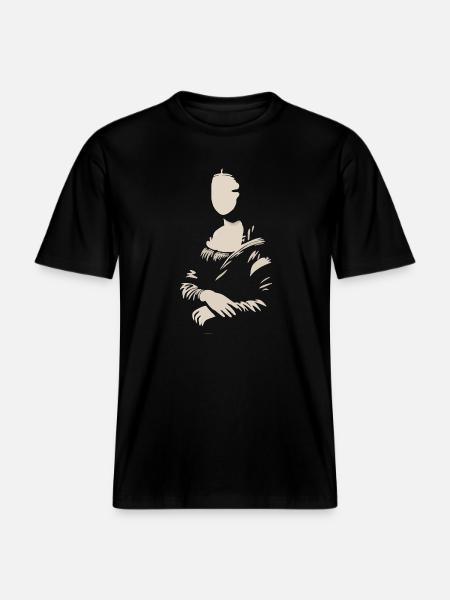 Mona Lisa (La Joconde) blank - RELAXED FIT Unisex Organic T-Shirt - black