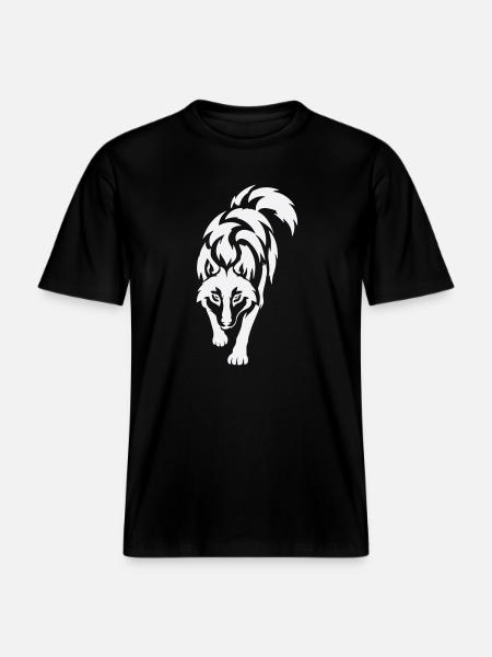 Wolf's silhouette in contrast -  RELAXED FIT Unisex Organic T-Shirt - black