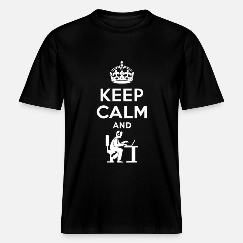 Keep Calm - Nerd - Programmieren - Gamen -  RELAXED FIT Unisex Organic T-Shirt - Schwarz
