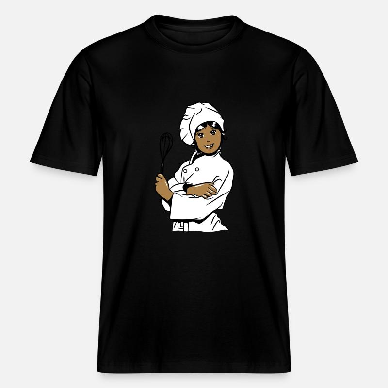 kochen mädchen -  RELAXED FIT Unisex Organic T-Shirt - Schwarz