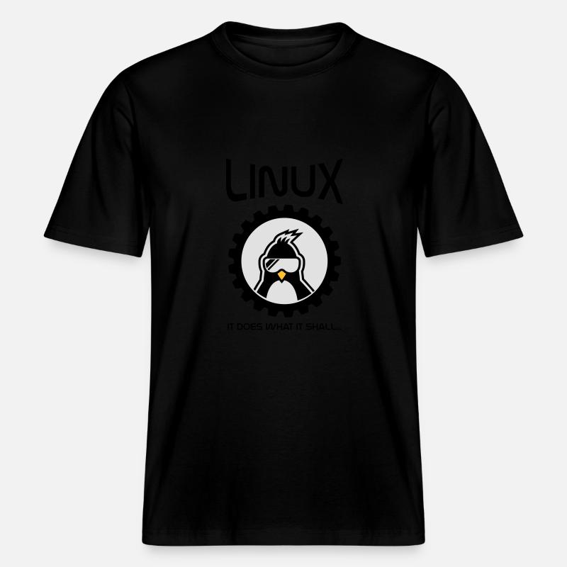 linux does what it shall -  RELAXED FIT Unisex Organic T-Shirt - black