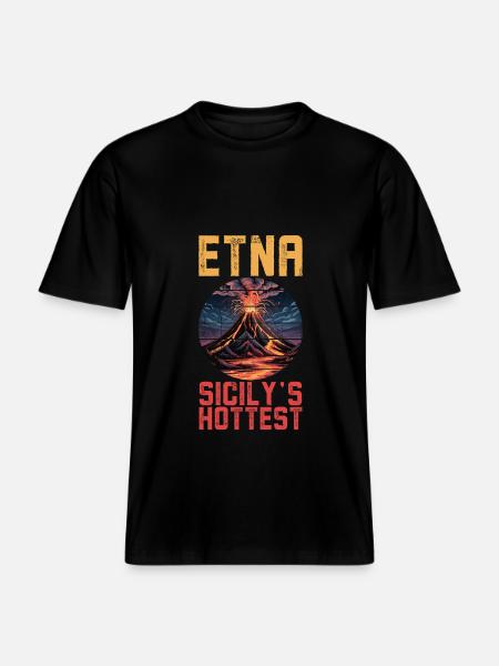 Etna Vulcano Sicilia -  Maglietta ecologica Unisex RELAXED FIT - nero
