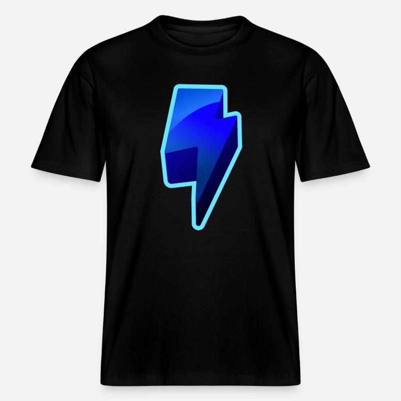 NeonBlitz Lightning Graphique Bleu -  T-shirt unisexe RELAXED FIT en coton bio - noir