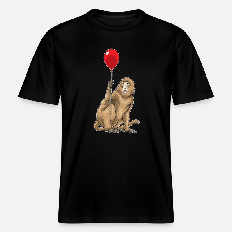 Ballon Singe - T-shirt unisexe RELAXED FIT en coton bio - noir
