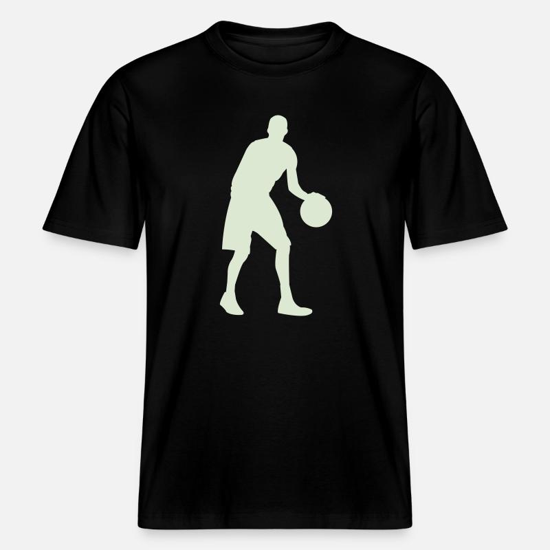 Silhouette de basket vert pastel -  T-shirt unisexe RELAXED FIT en coton bio - noir