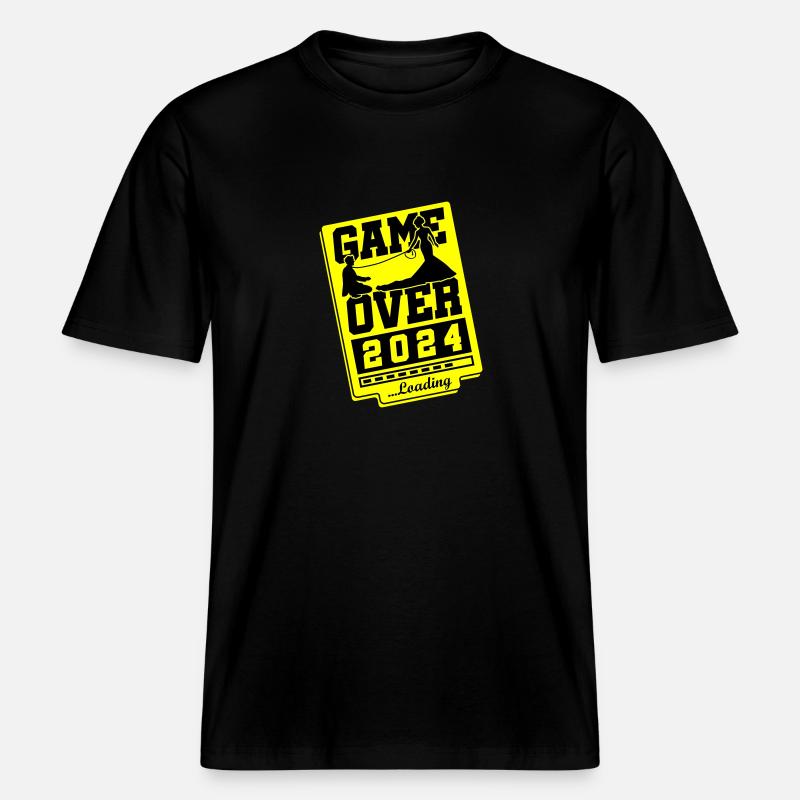 Wedding Loading 2024 Game Over -  T-shirt unisexe RELAXED FIT en coton bio - noir