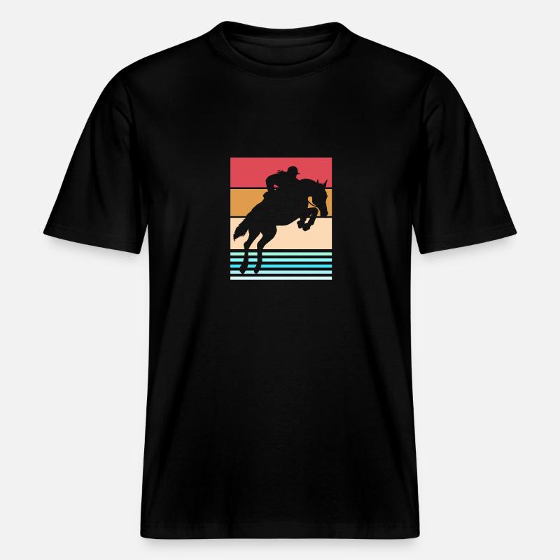 Springreiten Springpferd -  RELAXED FIT Unisex Organic T-Shirt - Schwarz