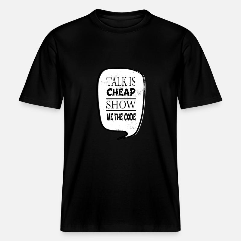 present coding software development -  RELAXED FIT Unisex Organic T-Shirt - black