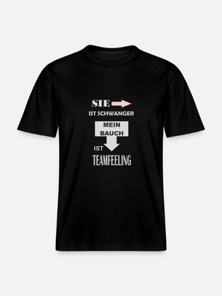 schwanger teamfeeling vater werden -  RELAXED FIT Unisex Organic T-Shirt - Schwarz