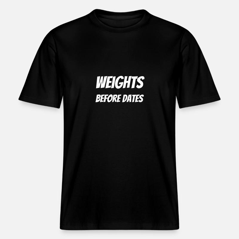 Weights before dates -  RELAXED FIT Unisex Organic T-Shirt - black