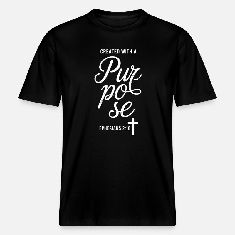 Créée avec un but pur - T-shirt unisexe RELAXED FIT en coton bio - noir